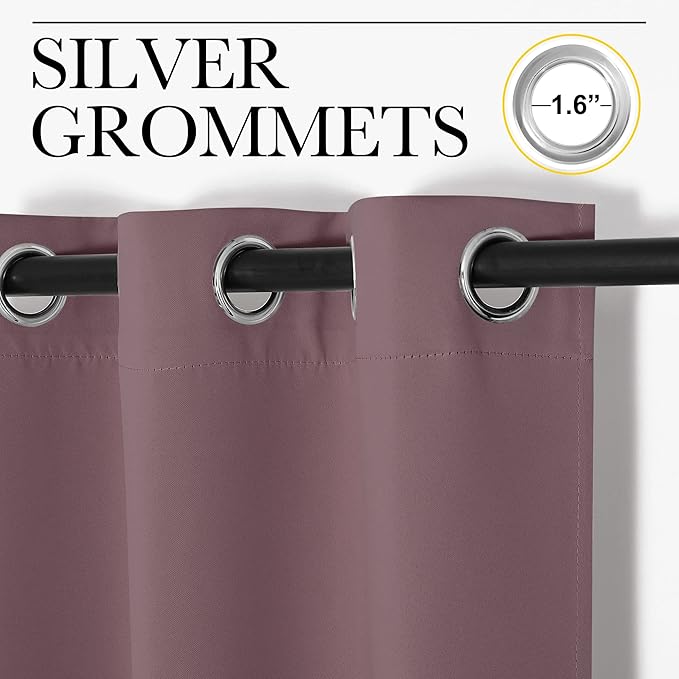 NICETOWN Dry Rose Blackout Curtains 96" Long - Image 3