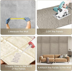 5-Pack 3D Faux Stone Wall Panels, PU Cement-Texture Wainscoting Panels - Image 6