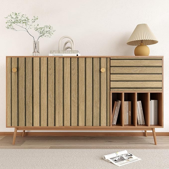 VEELIKE Slat Wood Contact Paper Wood Wallpaper Peel and Stick - Image 6