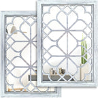 Wocred Set of 2 Rectangular Wall Mirror, Gorgeous Rustic Farmhouse Accent Mirror by Wocred