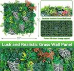 20"x20" Artificial Grass Wall Panels, Faux Boxwood Green Wall Decor - Image 2