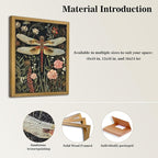 Framed Hand Drawn Sandstone Dragonfly Wall Art, Vintage 3D Textured Nature - Image 3