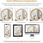 CULER Round Wall Mirrors 24 Inch, Natural Rustic Decorative Transitional Mirror - Image 6