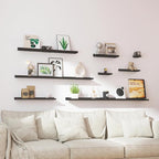 Small Black Floating Shelves for Wall Decor, Wall Mounted Wood Shelf for Bedroom - Image 6