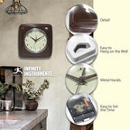 Infinity Instruments Square Retro Wall Clock - Image 6