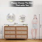 SCWF-GZ 24" Round Mirror Circle Wall Mounted Hanging or Against Wall Aluminum - Image 5