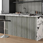 Grey Wood Wall Slat Panels Peel and Stick 3D Textured Fluted Wood Panels - Image 4