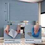 FUKU MON Grasscloth Fabric Wallpaper 24" X 394" Blue Gray Textured Thick Linen - Image 6
