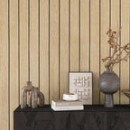 VEELIKE 30''x118'' Large Roll Wood Slat Wall Panel Peel and Stick Light Oak - Image 6