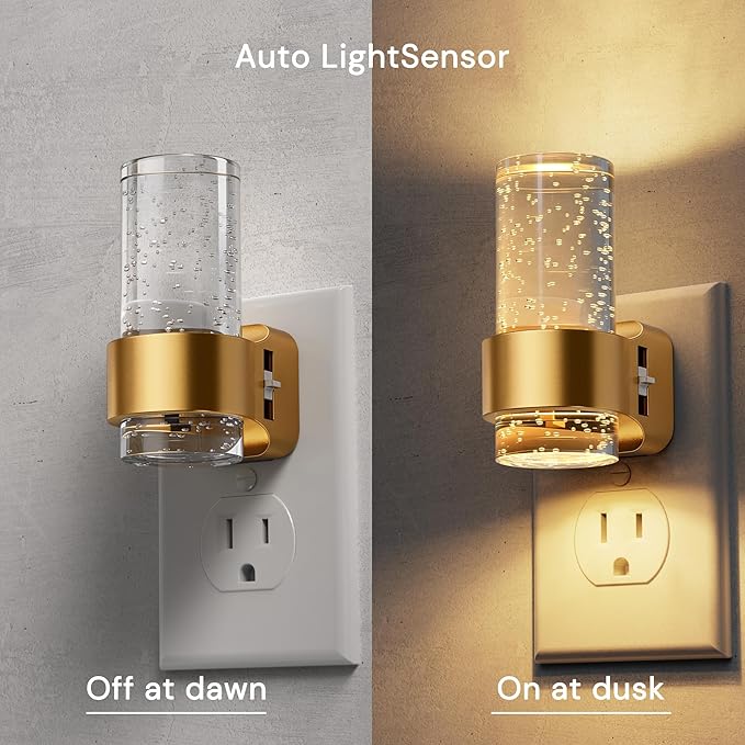 L LOHAS LED Night Lights Plug into Wall, 2 Pack Mini Dimmable Night Light - Image 2