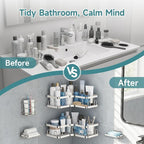 Veken Corner Shower Caddy 5-Pack, Advanced Rustproof Design, No Drilling - Image 6
