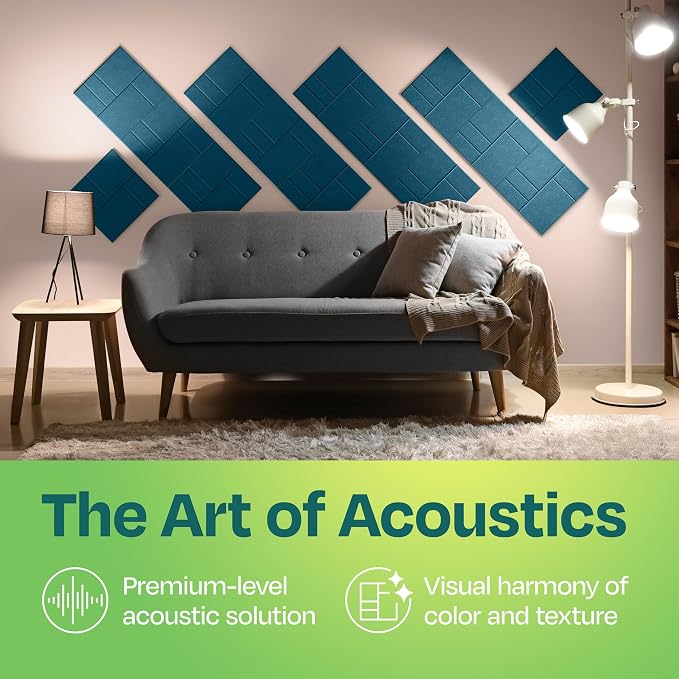 Acoustic Panels 12-Pack Soundproof Wall Panels 12"x12"x0.4" Decorative Sound - Image 2