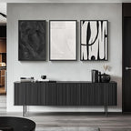 Large Framed Black and White Abstract Wall Art - Image 4