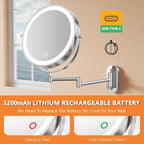 Auxmir 8'' Wall Mounted Lighted Makeup Mirror, 3200mAh Rechargeable - Image 2