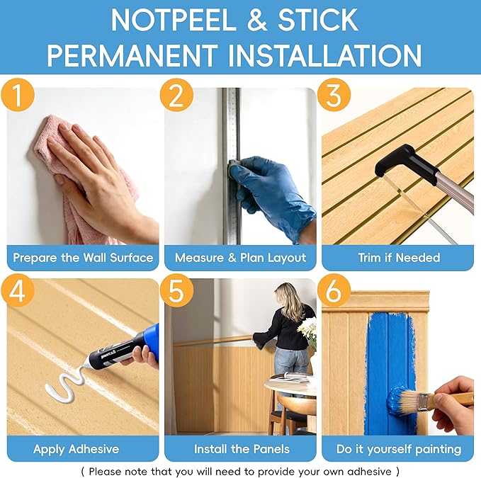 PS Wainscoting Wall Panel Kit, Paintable Waterproof PS Panels - Image 4