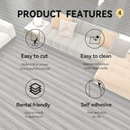 Wood Grain Peel and Stick Floor Tiles – 11.8” Width, Full Roll Length of 394" – - Image 9