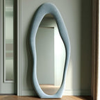 Honyee Full Length Mirror, Flannel Wrapped Wooden Frame Full Body Mirror - Image 2