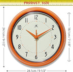 Infinity Instruments LTD. Retro 9 inch Silent Sweep Non-Ticking Mid Century - Image 4