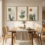 3 Piece Large Framed Abstract Boho Wall Art - Image 3