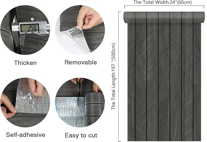 CHIHUT Acoustic Extra Wide 24"x197" Wood Slat Wall Panels 3D Self Adhesive - Image 8