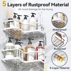 YASONIC Shower Caddy Corner, No Drilling Shower Organizer Corner - Image 2