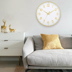 HZDHCLH White and Gold Wall Clocks Battery Operated 12 inch Silent Non Ticking - Image 4