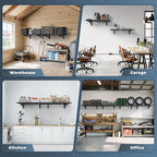 Jusgym 2 Pack Heavy Duty Garage Wall Shelving Set, Wall Mounted Garage Shelves - Image 6