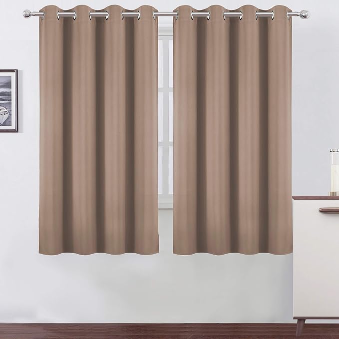 LEMOMO Cappuccino Blackout Curtains 52 x 63 Inch Length/Set of 2 Curtain by Lemomo