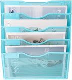 EASEPRES 5 Pocket Mesh Hanging Wall File Organizer, Wall Mounted Mail Paper - Image 3
