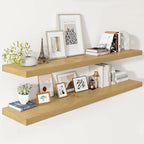 Vivelove 12 Inch Deep Floating Shelves 55 inch Long, 2 Inch Thick Wall Shelves by VIVELOVE