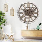 HOIBAI Wall Clock, 24 Inch Moving Gears Clock Large Wall Clock - Image 4