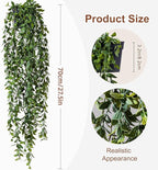Artificial Hanging Plant 2 Pcs Faux Plant Ivy Vine Faux Eucalyptus Vines Fake - Image 2