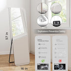 SCWF-GZ 57x16 Door Hanging Full Length Mirror, Floor Stand Wall Mounted Metal - Image 3