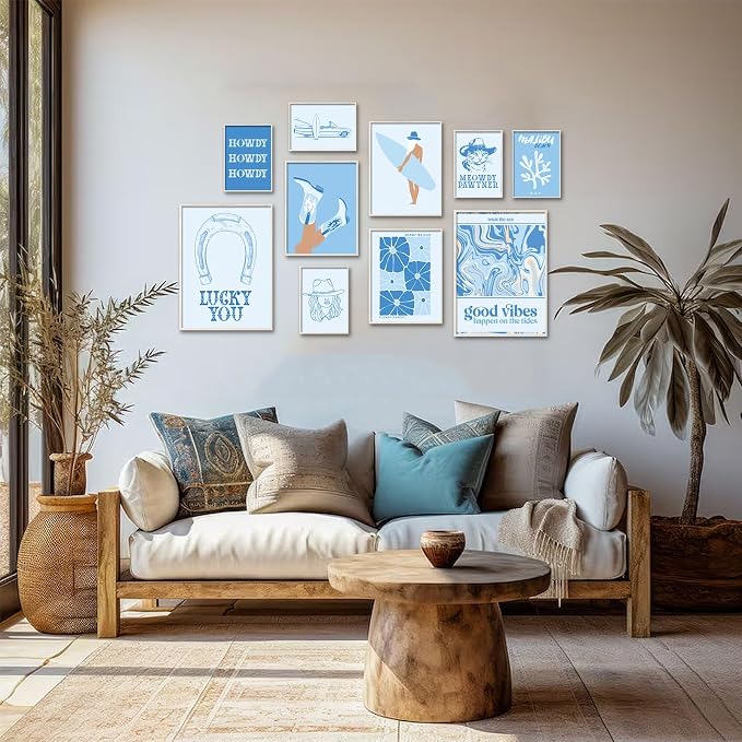 Uniro Coastal Cowgirl Room Decor, Coastal Granddaughter Room Decor, Light Blue - Image 3
