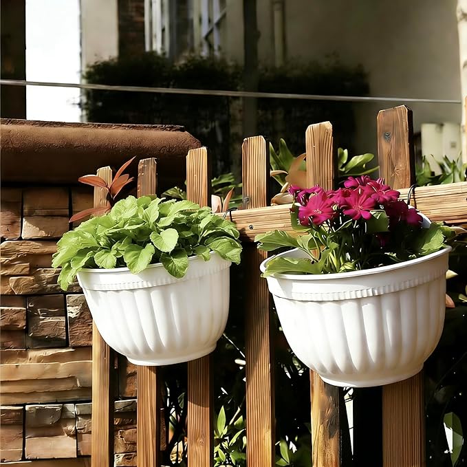 5 Pack Resin Wall Hanging Planter Pot Vertical Garden Living Wall Mount Window - Image 7