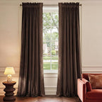 NICETOWN Rod Pocket Embroidered Trim Velvet Curtains, 2 Panels, Velvet Curtains - Image 8