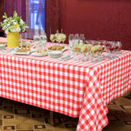 Kochorie 54 Inch x 100 Ft Red Checkered Plastic Table Cloth Roll Disposable - Image 6