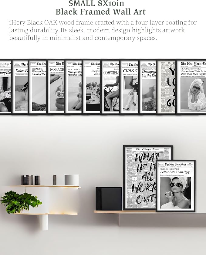 iHery Small Premium Natural Black OAK Wood 8x10in Champagne Problems On the - Image 5