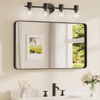 TETOTE Black Framed Bathroom Mirror, 40 x 24 Inch Matte Metal Frame Vanity by TETOTE