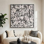 Large Framed Black and White Abstract Wall Art - Image 5