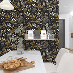 Laatse Vintage Wallpaper Peel and Stick Black Floral Wallpaper 17.5'' x 393'' - Image 6