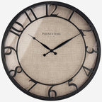 Presentime & Co 21" Farmhouse Series Wall Clock, Cottage Style, Faux Burlap by Presentime