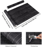 CRE8TIVE Black Grasscloth Wallpaper Peel and Stick Textured Black Wallpaper - Image 8