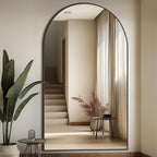 Arched Full Length Mirror, Tempered Glass Large Free Standing Mirror - Image 2