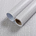Yancorp 32.8ft Gray Textured Fabric Wallpaper Faux Grasscloth Peel and Stick by YancorpHomeDecor