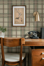 NextWall Harry & Grace Herringbone Plaid Premium Matte Non-Woven Peel and Stick - Image 5