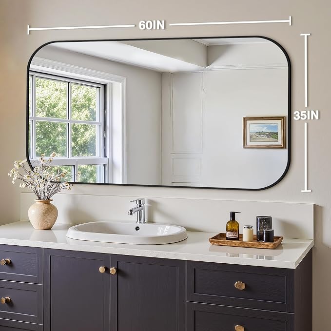 Bathroom Mirror for Wall, Large Bathroom Vanity Mirror for Over Sink 35 x 60 - Image 2