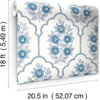 NuWallpaper x Society Social Floral Bazaar Delft Blue Peel and Stick Wallpaper - Image 7