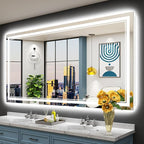 72x40 LED Bathroom Mirror with Lights, Backlit and Front Lit Anti-Fog Lighted by Awandee