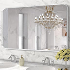 Brushed Nickel Bathroom Wall Mirror, Tempered Glass, Shatter Proof, Hangs - Image 4